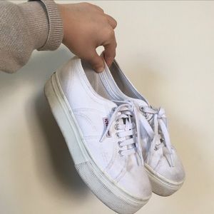 Superga White Platforms!